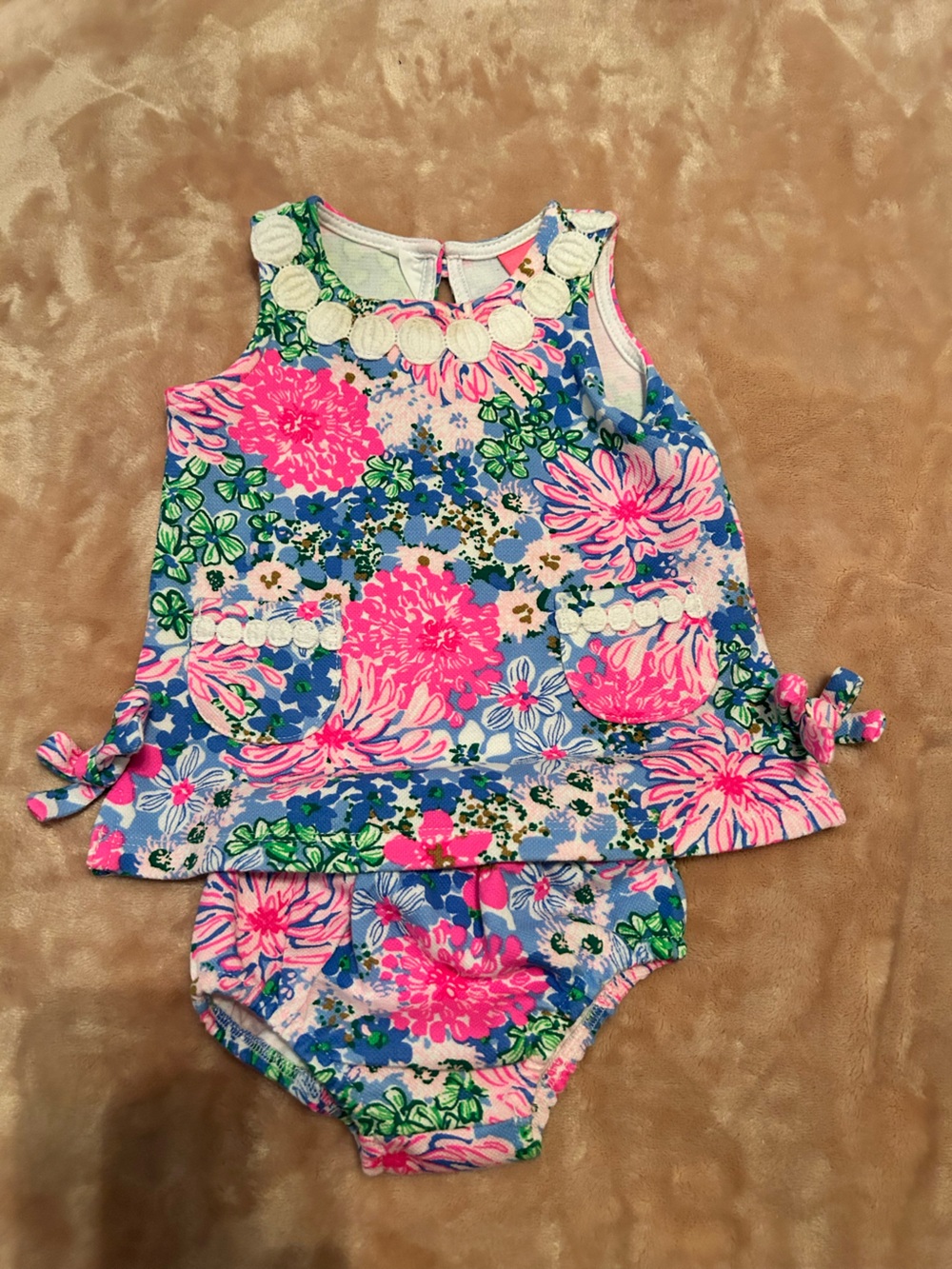 Lilly Pulitzer Pink, Blue & Green Floral Baby Set